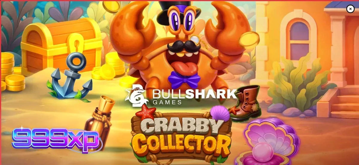 Interface do slot Crabby Collector com o caranguejo e símbolos subaquáticos